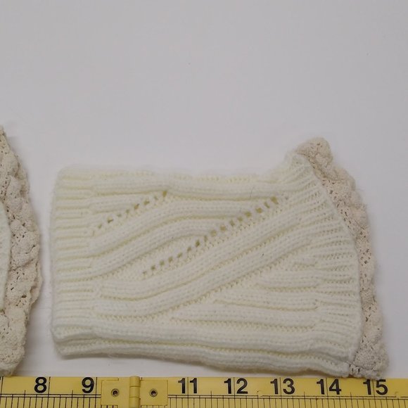 Boot Socks Footless Shin/Leg Warmers Cable Knit Crocheted  Homemade from design - Picture 5 of 7